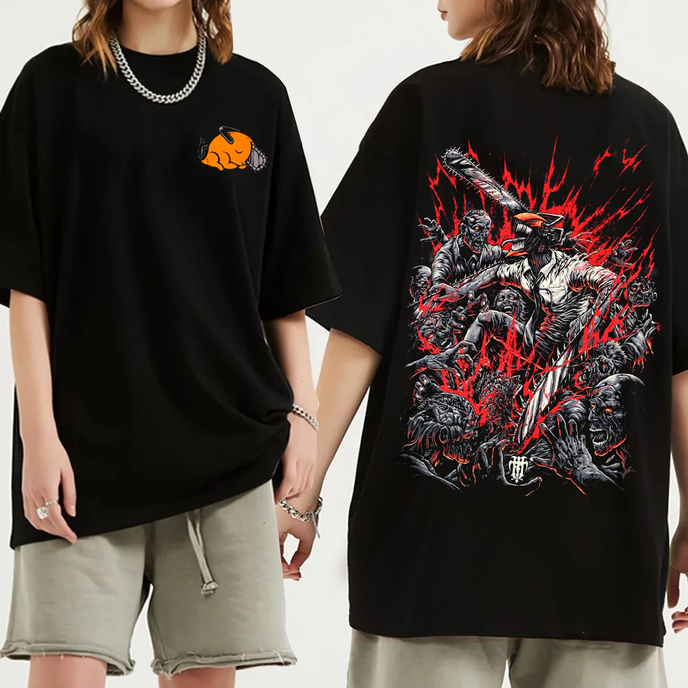 Chainsaw Man Anime Unisex Washed T-Shirt