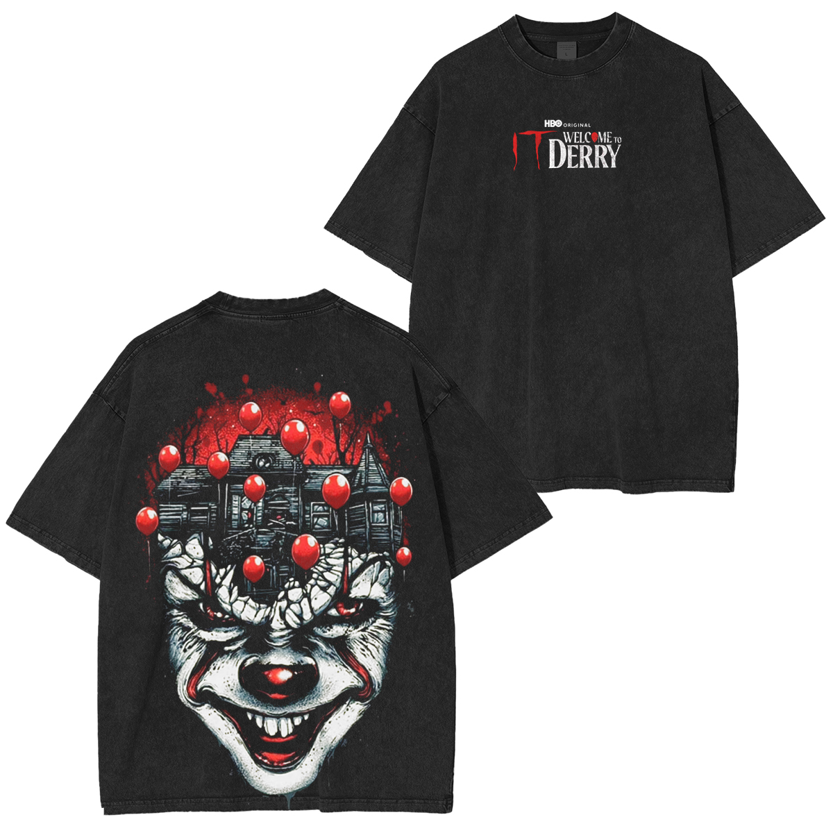 It Welcome To Derry The Curse Begins Pennywise Awakes Unisex Washed T-shirt/Crewneck/Hoodie