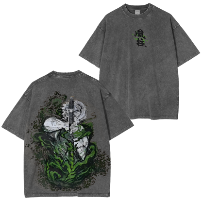 Demon Slayer Sanemi Unisex Washed T-Shirt