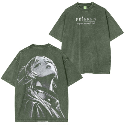 Frieren : Beyond Journey's Anime Unisex Washed T-Shirt
