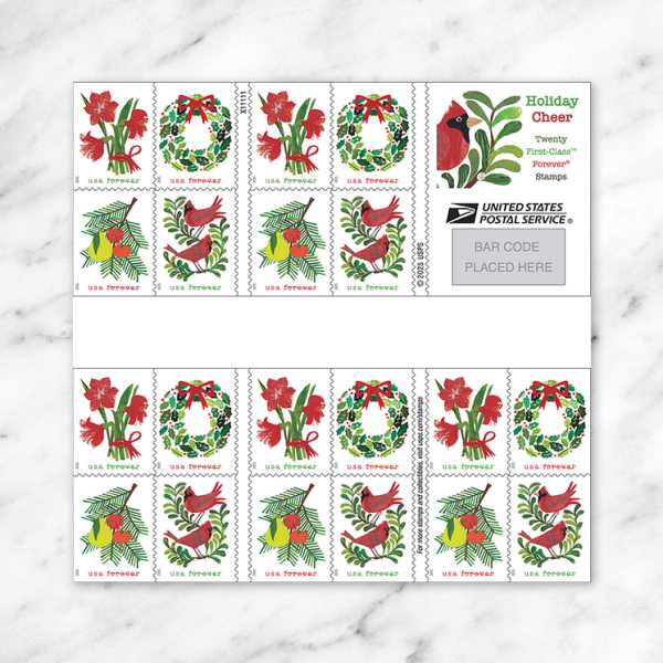 2025 Holiday Cheer Stamps Forever First Class Postage Stamps