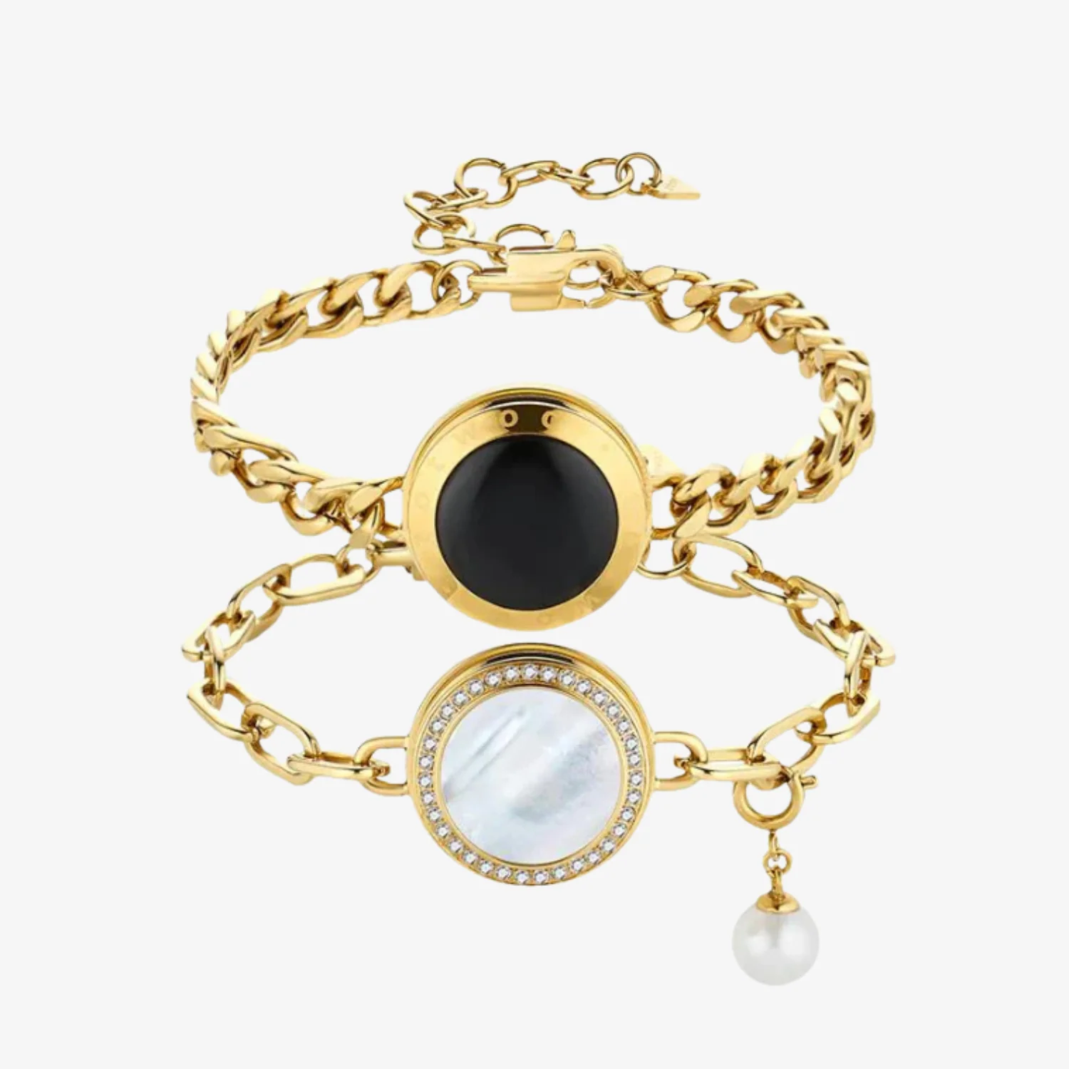 ❤️Soulmate 2.0 Touch Bracelets【Gold Cuban Chain+Gold Figaro Chain】👫🎁