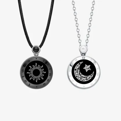 ❤️Sun&Moon Touch Necklaces with Natural Agate Set for Two – The perfect Valentine's Day gift 👫🎁