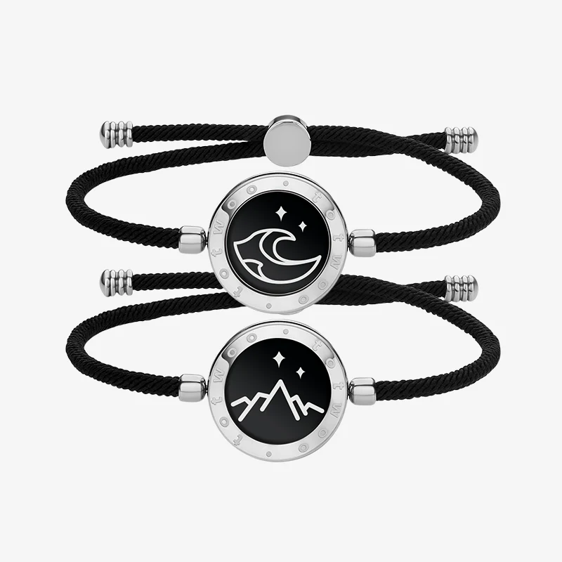 ❤️Mountain & Sea Touch Bracelets with Milan Rope 【Black+Black】 👫🎁