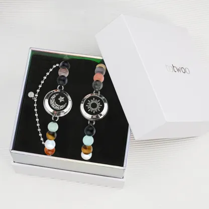 ❤️Sun&Moon Touch Bracelets with Solar System Guardian Beads 👫🎁