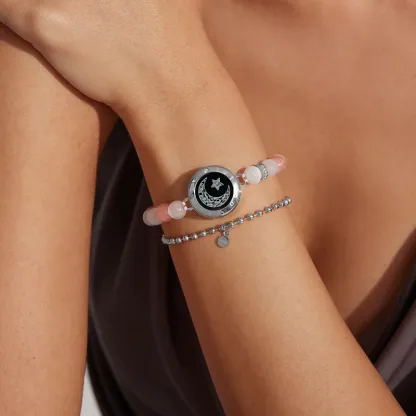 ❤️Sun & Moon Touch Bracelets with Phantasmal Beads 【Silver+Silver】👫🎁