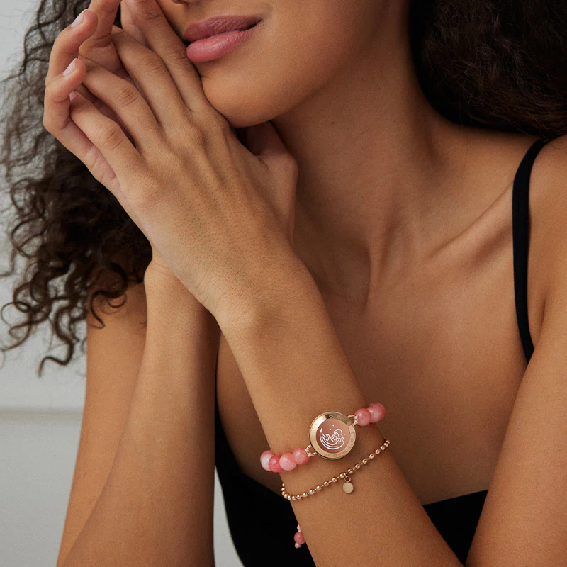 ❤️Mountain & Sea Touch Bracelets with Beaded Black Agate and Pink Persian Jade 👫🎁