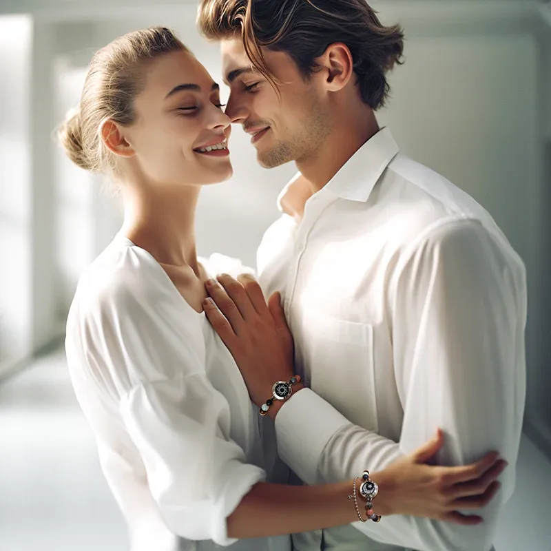 ❤️Sun&Moon Touch Bracelets with Solar System Guardian Beads 👫🎁