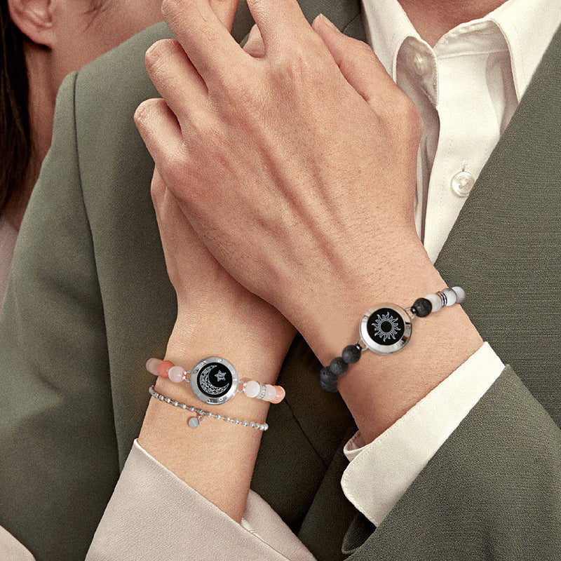 ❤️Sun & Moon Touch Bracelets with Phantasmal Beads 【Silver+Silver】👫🎁
