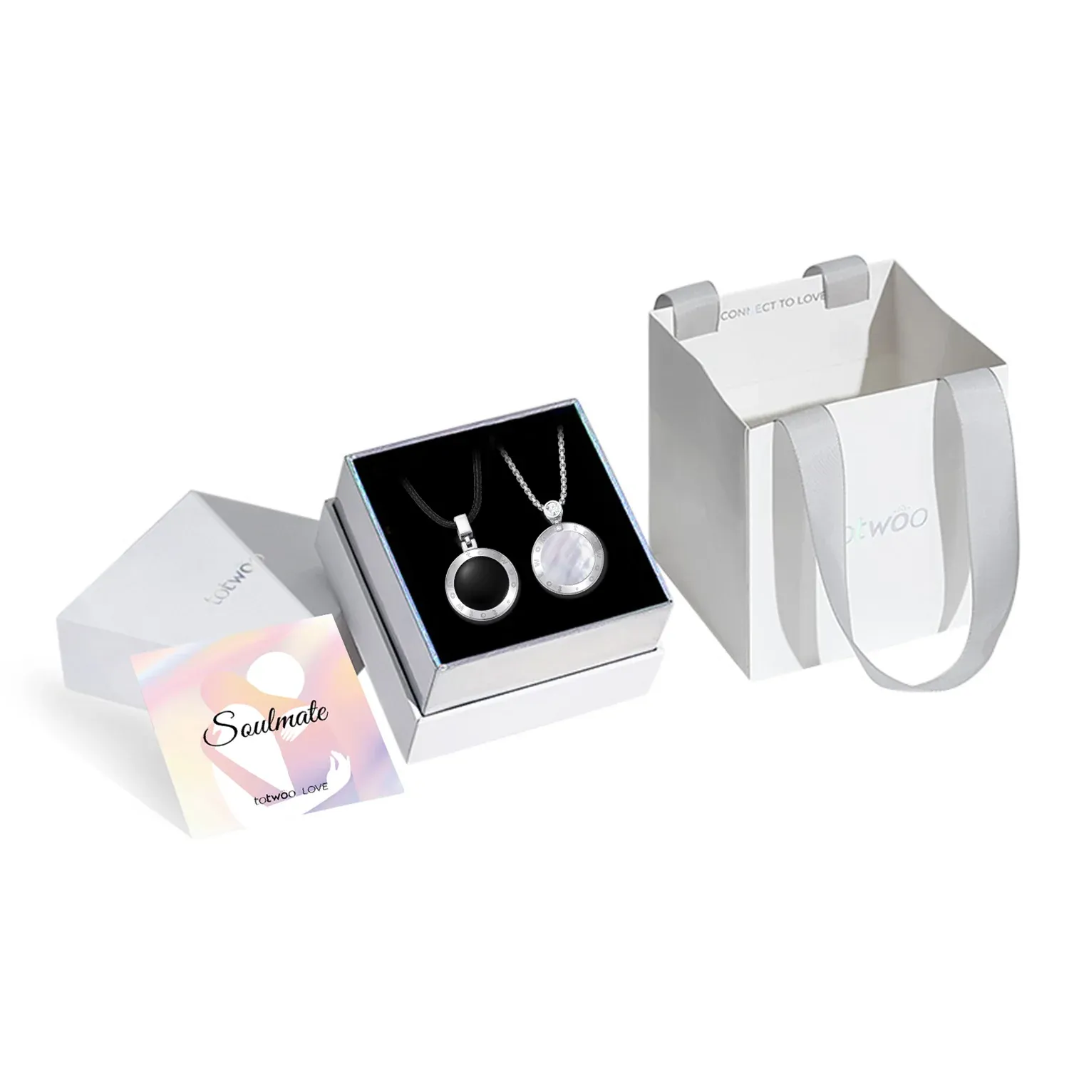 ❤️Touch Necklaces Set for Long Distance【Black+White】👫🎁