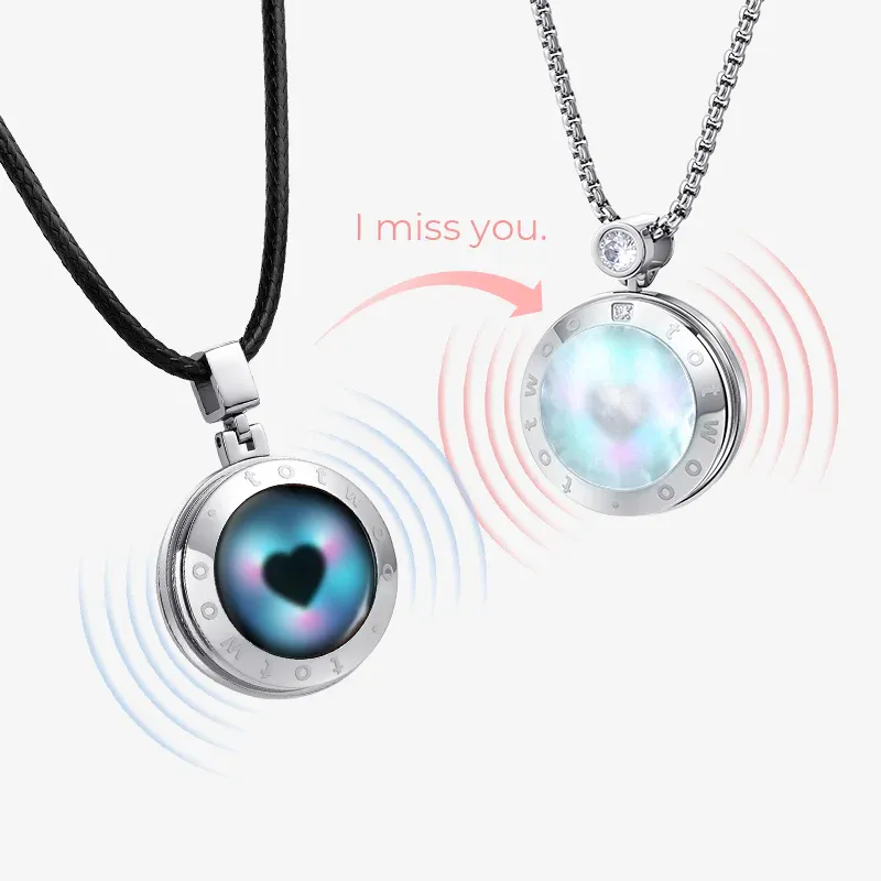 ❤️Touch Necklaces Set for Long Distance【Black+White】👫🎁