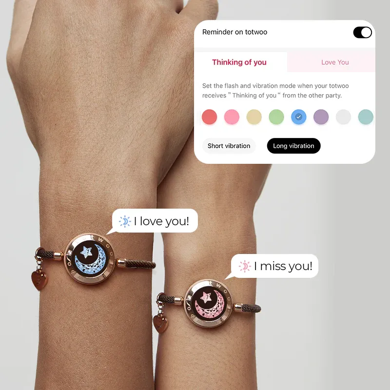 ❤️Moon&Star Touch Bracelets with Milan Rope 【BROWN+BROWN】