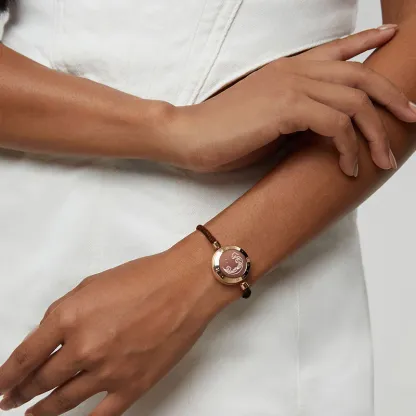 ❤️Mountain & Sea Touch Bracelets with Milan Rope 【Black+Rose Gold】 👫🎁