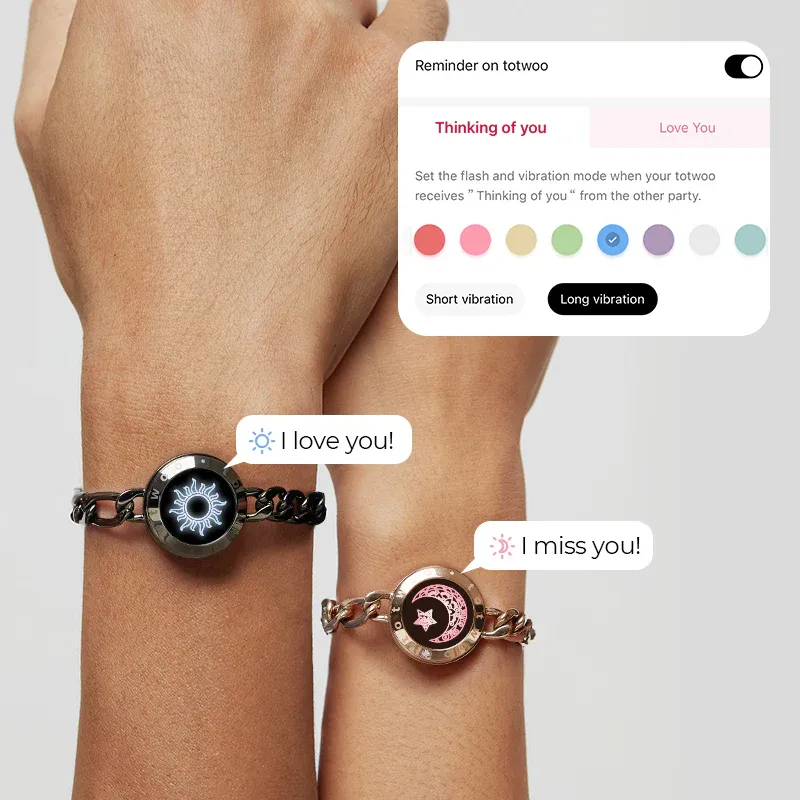 ❤️Sun & Moon Touch Bracelets with Figaro Chain【Black+Gold】👫🎁