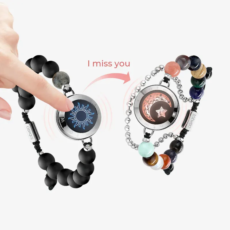 ❤️Sun&Moon Energy Touch Bracelets with 13 Types of Natural Beads👫🎁