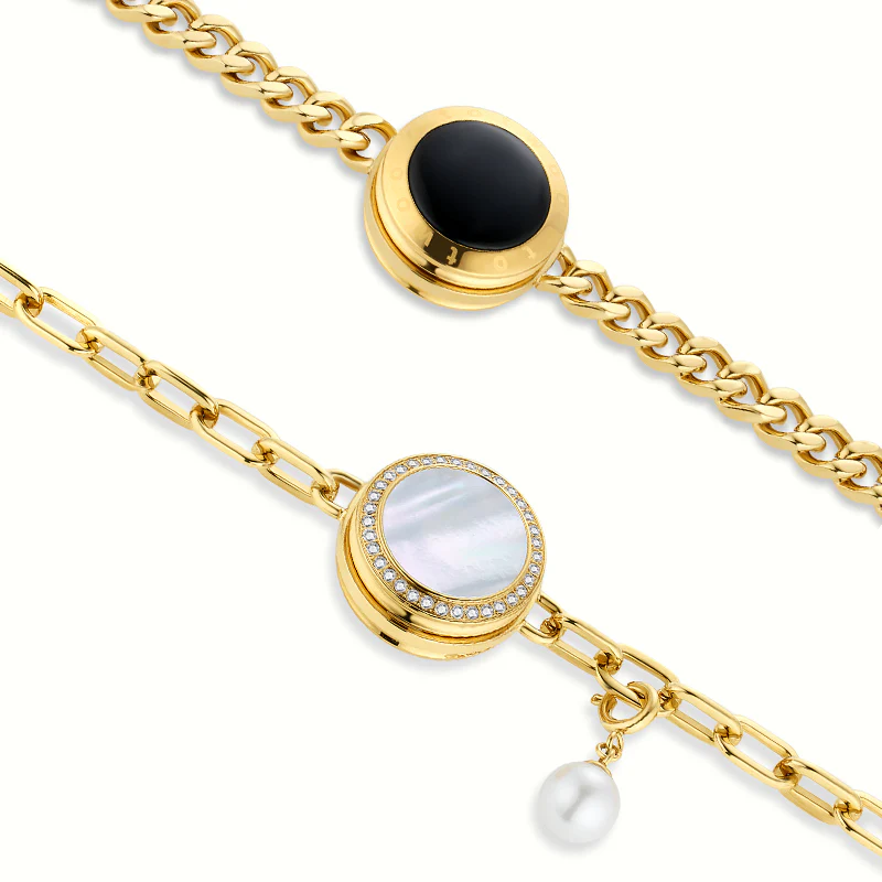 ❤️Soulmate 2.0 Touch Bracelets【Gold Cuban Chain+Gold Figaro Chain】👫🎁