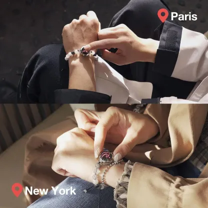 ❤️Mountain & Sea Touch Bracelets with Beaded Black Rutilated Quartz👫🎁