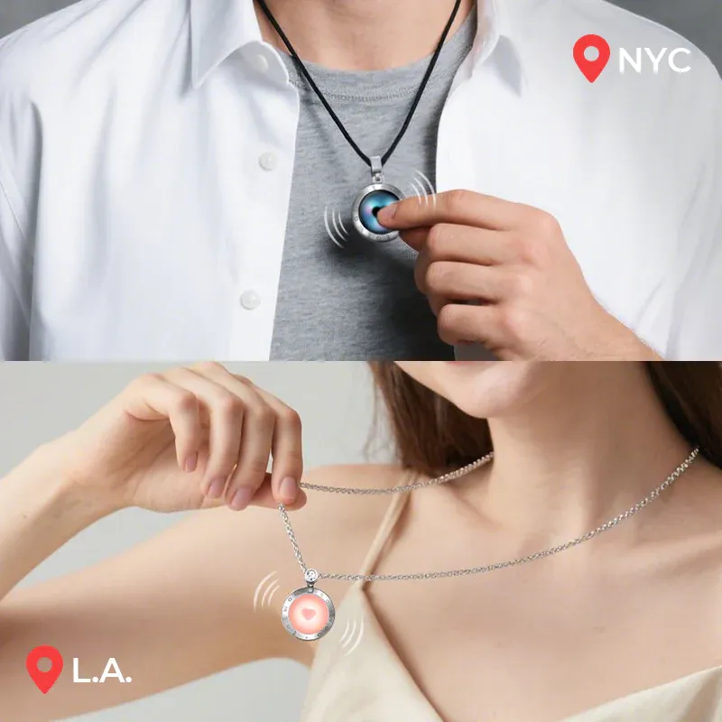 ❤️Touch Necklaces Set for Long Distance【Black+White】👫🎁