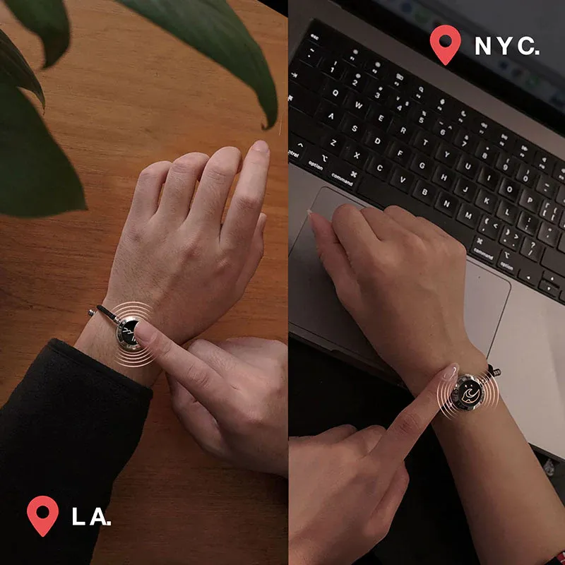 ❤️Mountain & Sea Touch Bracelets with Milan Rope 【Black+Black】 👫🎁