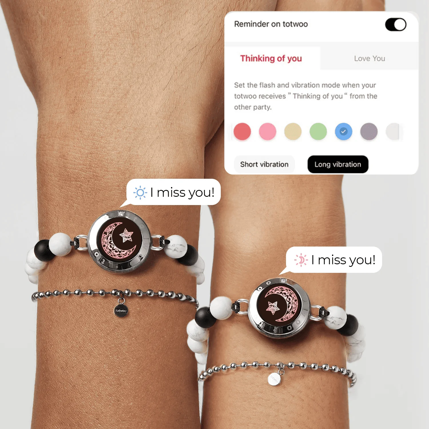 ❤️Moon&Star Touch Bracelets with Matching Beads 👫🎁