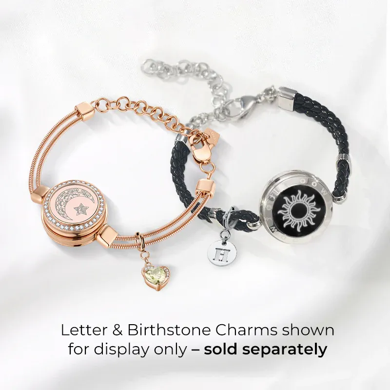 ❤️Sun & Moon Touch Bracelets 【Snake Chain + Braided Cord】 👫🎁