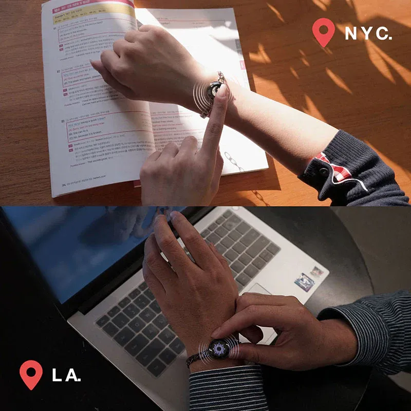 ❤️Sun & Moon Touch Bracelets with Figaro Chain【Black+Silver】👫🎁