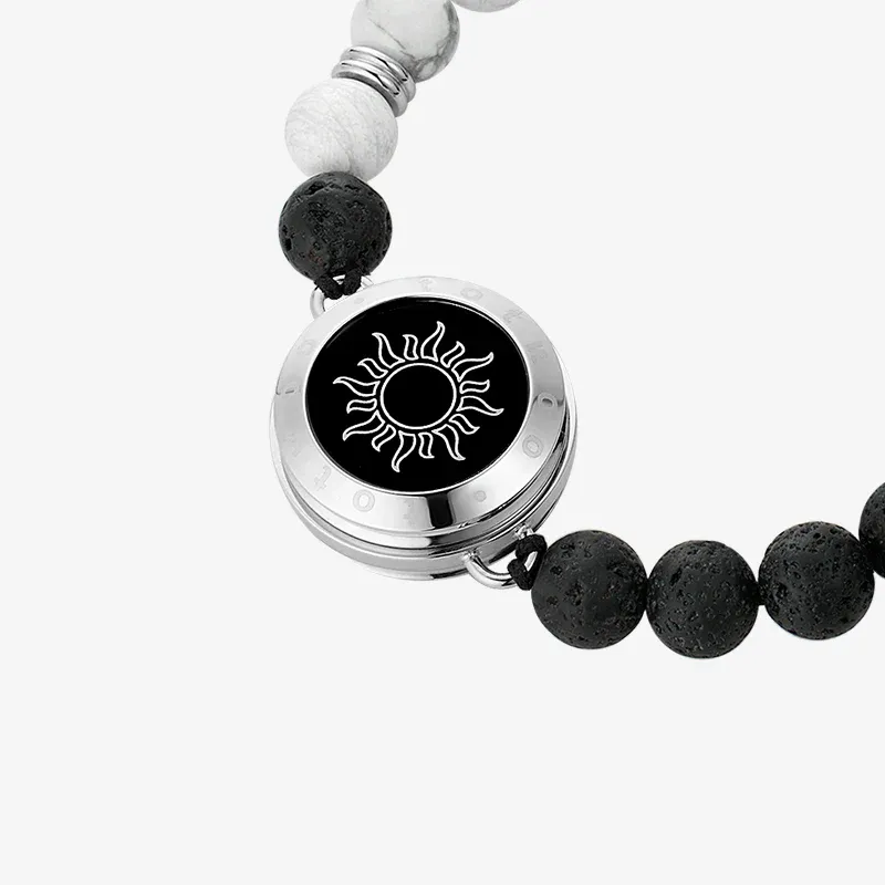 ❤️Sun & Moon Touch Bracelets with Phantasmal Beads 【Silver+Silver】👫🎁
