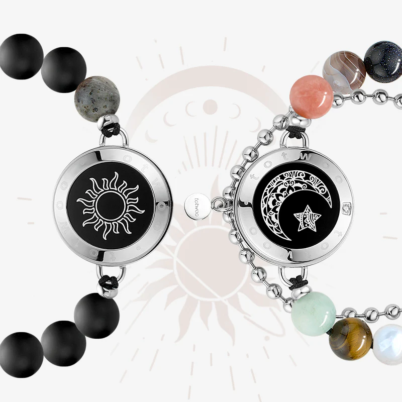 ❤️Sun&Moon Energy Touch Bracelets with 13 Types of Natural Beads👫🎁