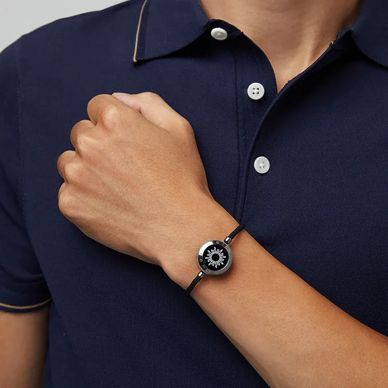 ❤️Sun&Sun Touch Bracelets with Milan Rope【Black+Black】