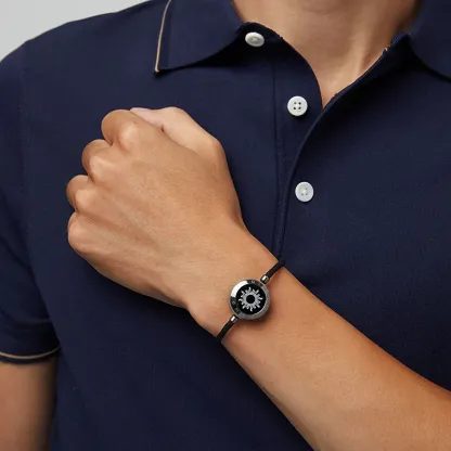 ❤️Sun&Sun Touch Bracelets with Milan Rope【Black+Black】