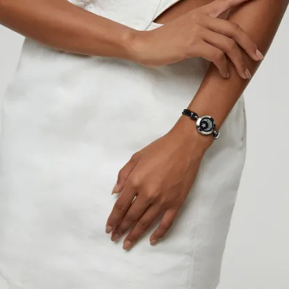 ❤️Sun&Moon Touch Bracelets with Braided Leather Rope【Black+Black】👫🎁