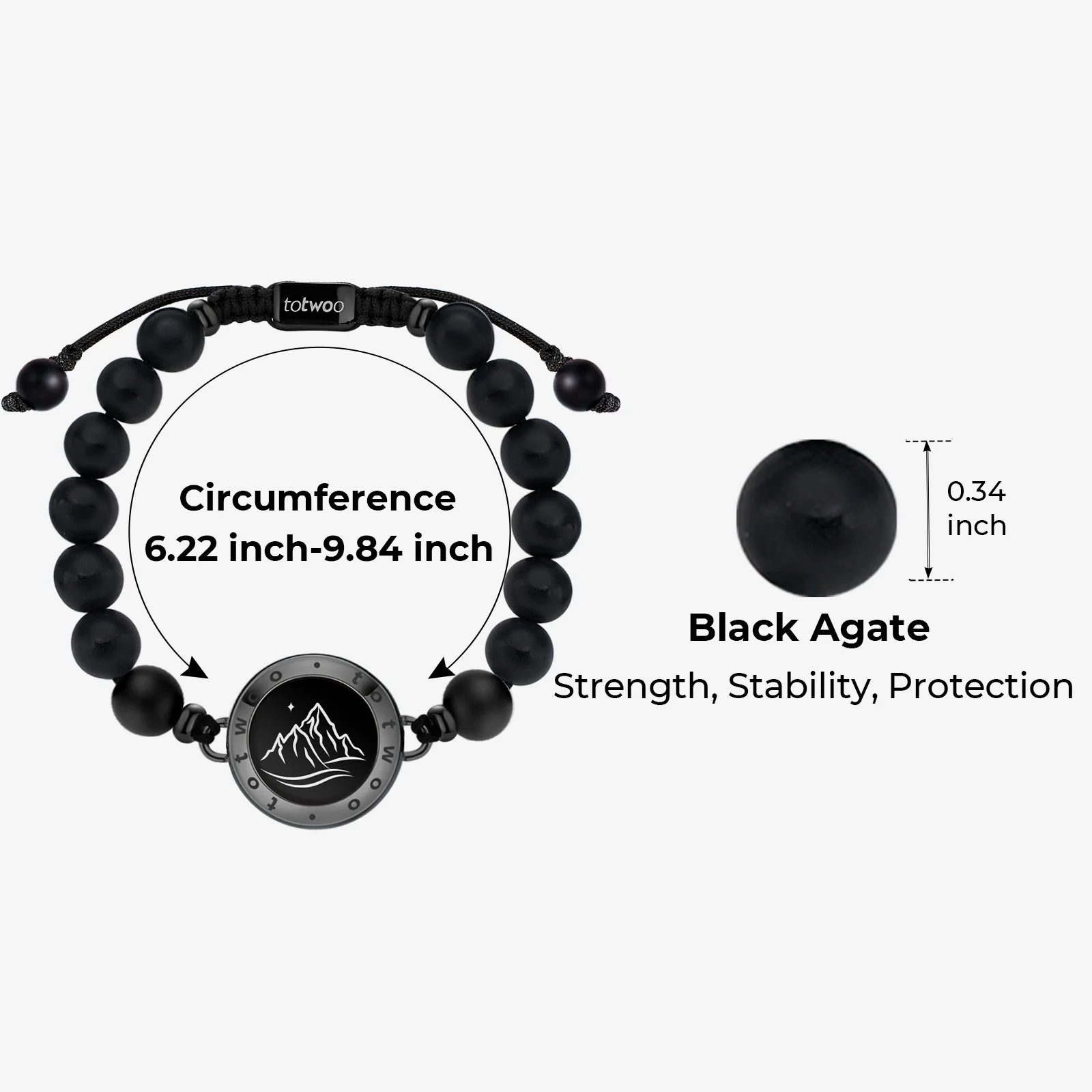 ❤️Mountain & Sea Touch Bracelets with Beaded Black Agate and Pink Persian Jade 👫🎁