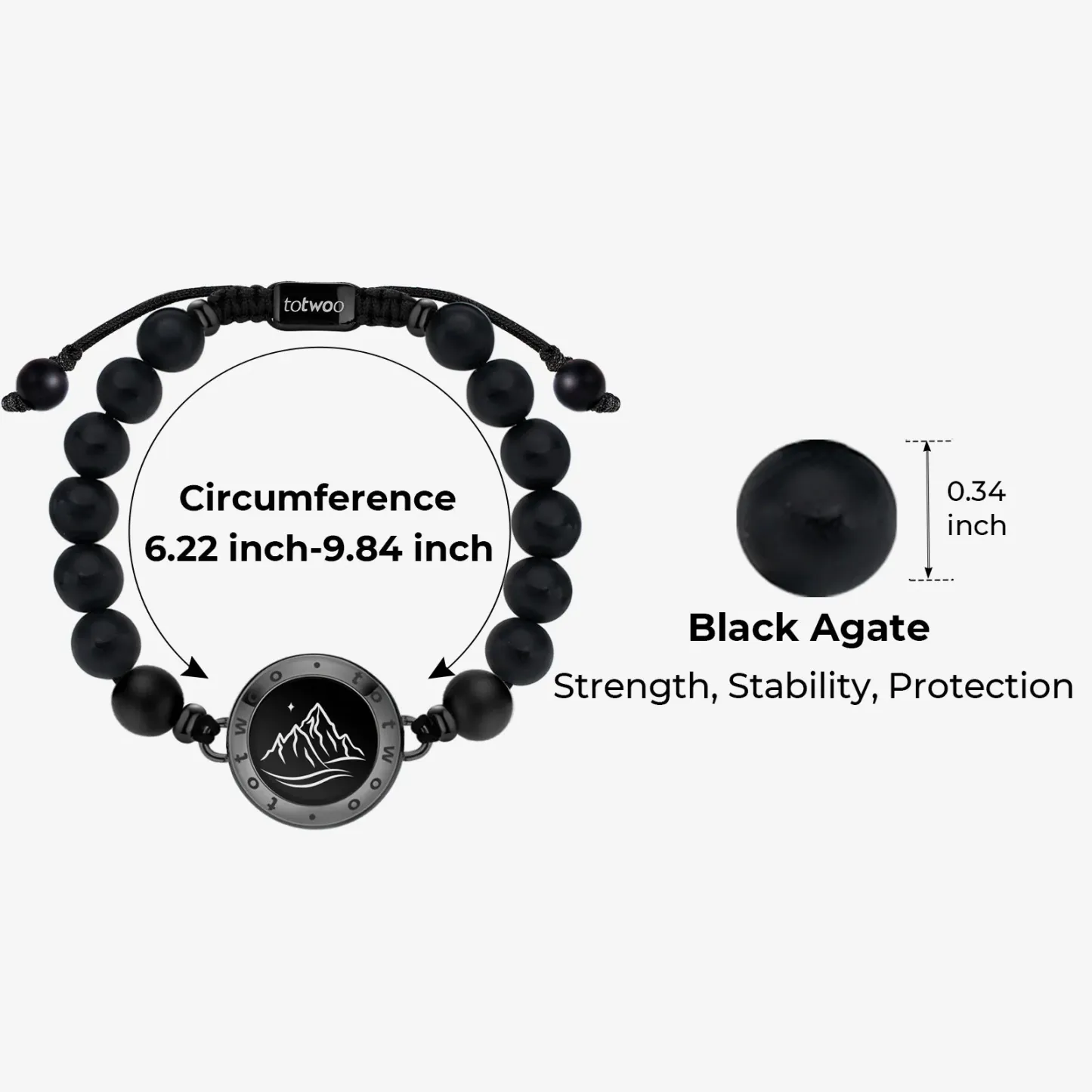 ❤️Mountain & Sea Touch Bracelets with Beaded Black Agate and Pink Persian Jade 👫🎁