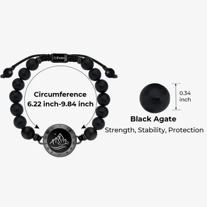 ❤️Mountain & Sea Touch Bracelets with Beaded Black Agate and Pink Persian Jade 👫🎁