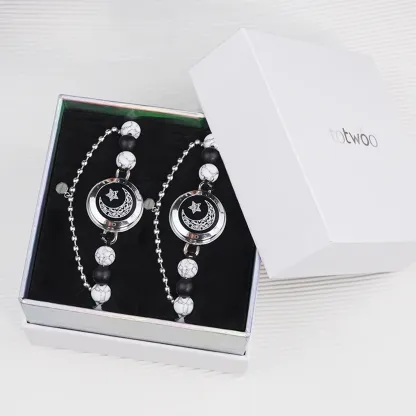 ❤️Moon&Star Touch Bracelets with Matching Beads 👫🎁