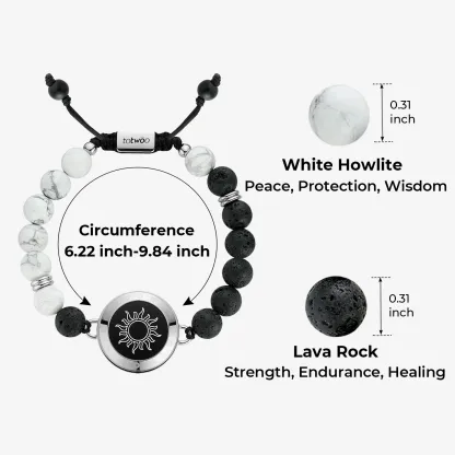 ❤️Sun & Moon Touch Bracelets with Phantasmal Beads 【Silver+Silver】👫🎁