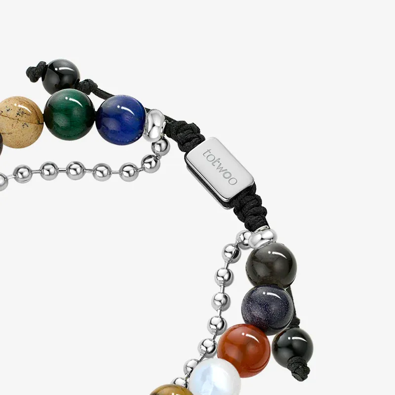 ❤️Sun&Moon Energy Touch Bracelets with 13 Types of Natural Beads👫🎁
