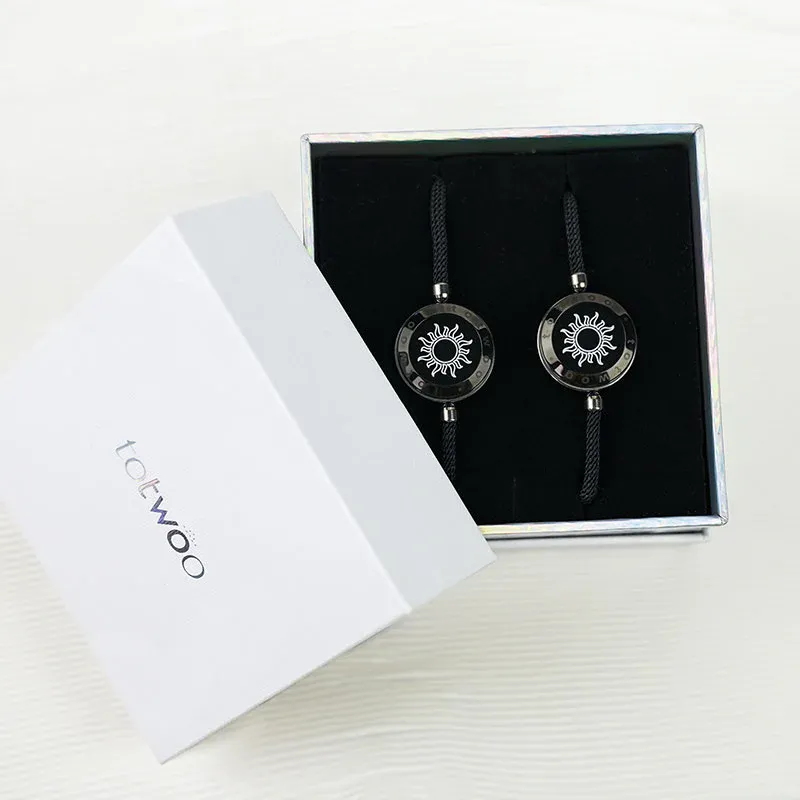 ❤️Sun&Sun Touch Bracelets with Milan Rope【Black+Black】