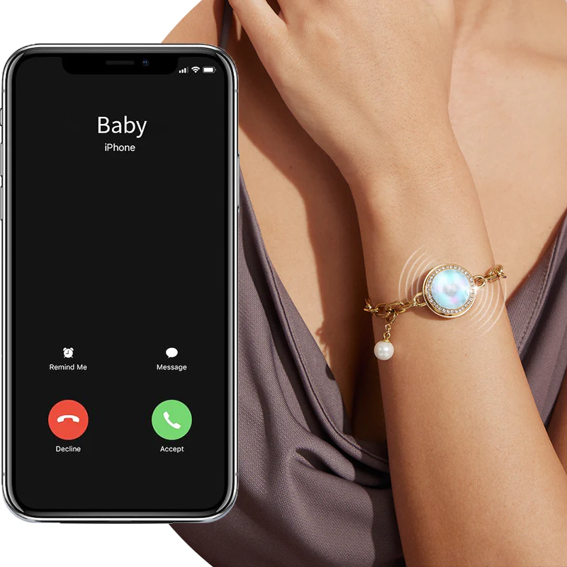 ❤️Soulmate 2.0 Touch Bracelets【Gold Cuban Chain+Gold Figaro Chain】👫🎁