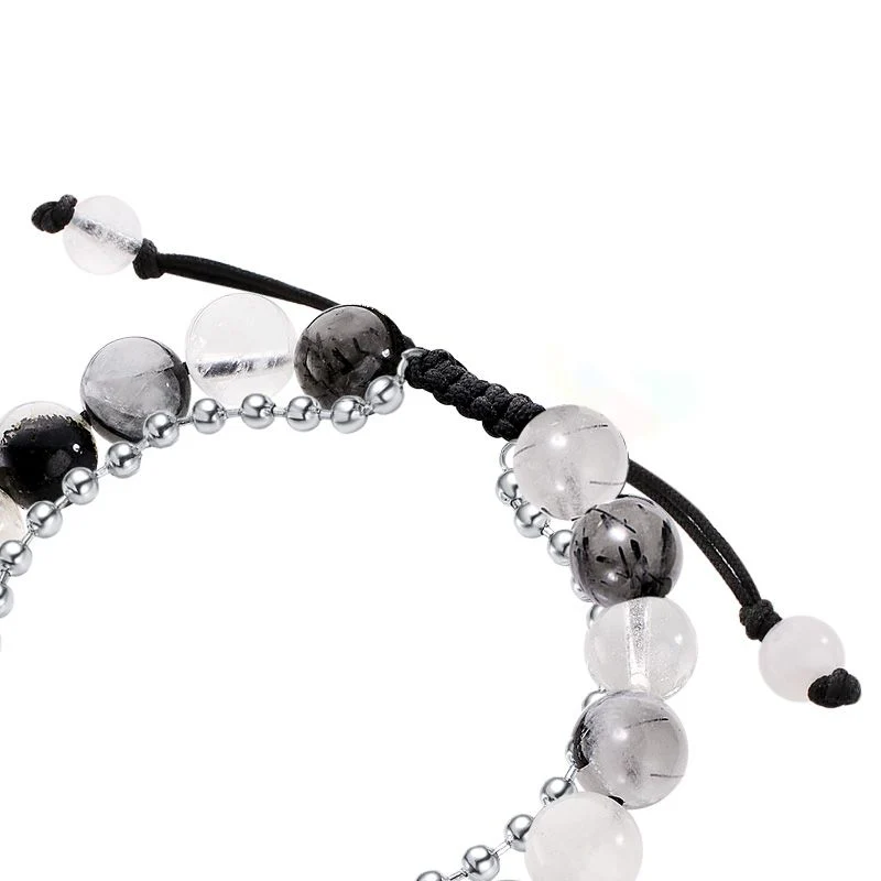 ❤️Mountain & Sea Touch Bracelets with Beaded Black Rutilated Quartz👫🎁
