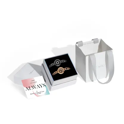 ❤️Sun & Moon Touch Bracelets with Figaro Chain【Black+Gold】👫🎁