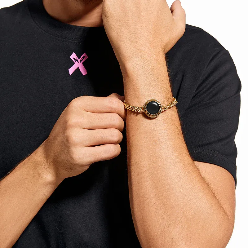 ❤️Soulmate 2.0 Touch Bracelets【Gold Cuban Chain+Gold Figaro Chain】👫🎁