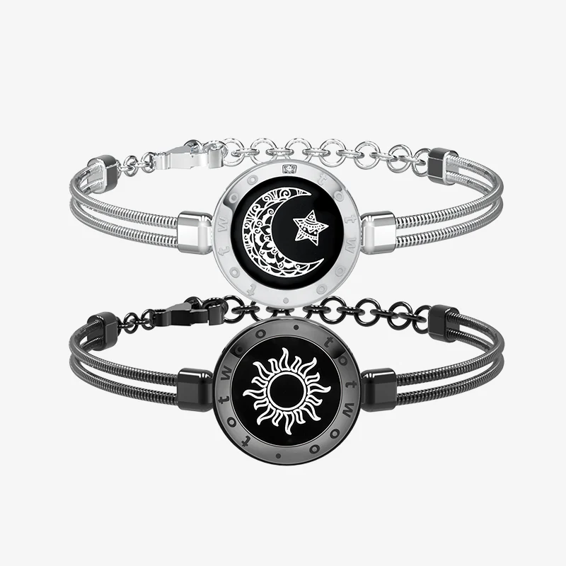 Sun & Moon Touch Bracelets with Snake Chain