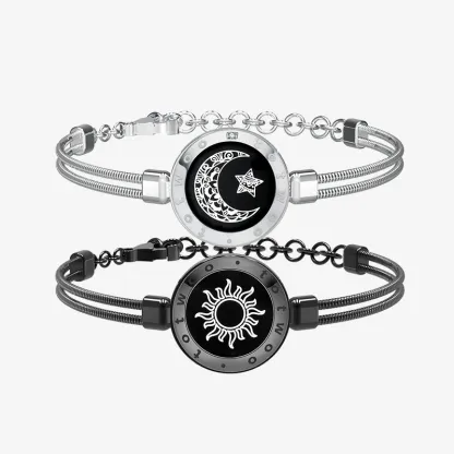 Sun & Moon Touch Bracelets with Snake Chain