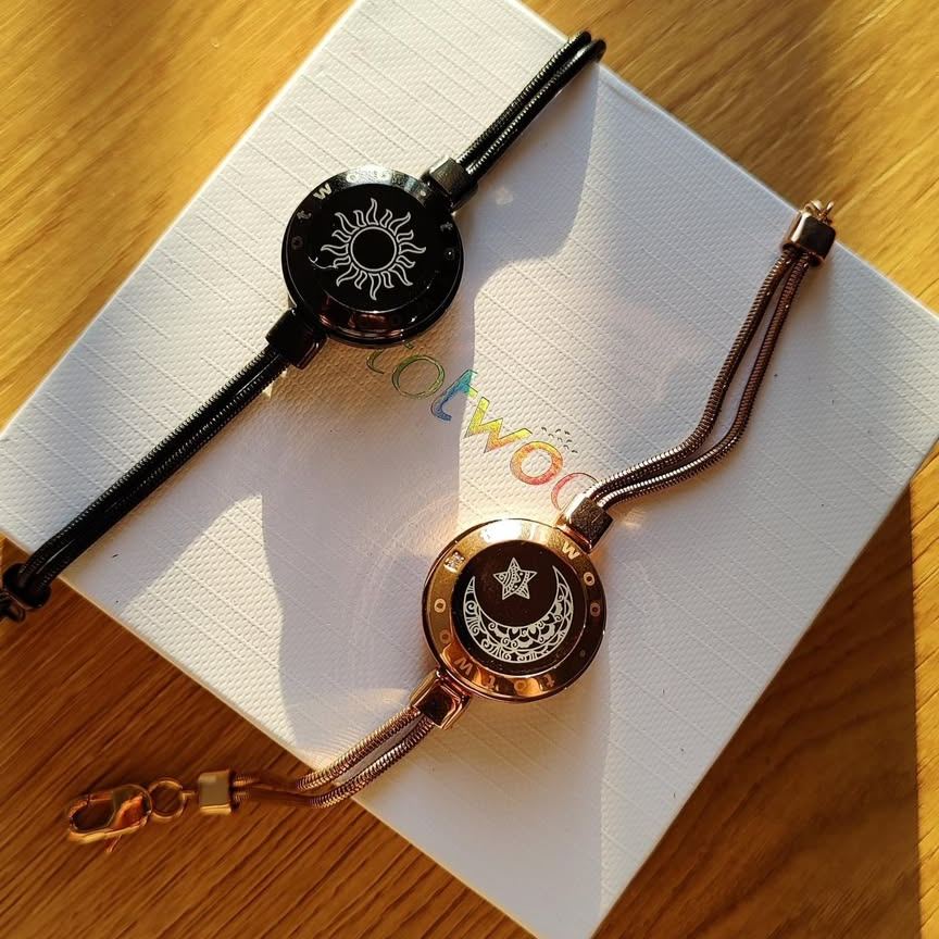 Sun & Moon Touch Bracelets with Snake Chain