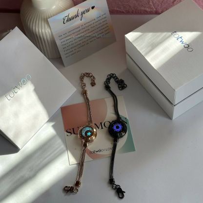 Sun & Moon Touch Bracelets with Snake Chain