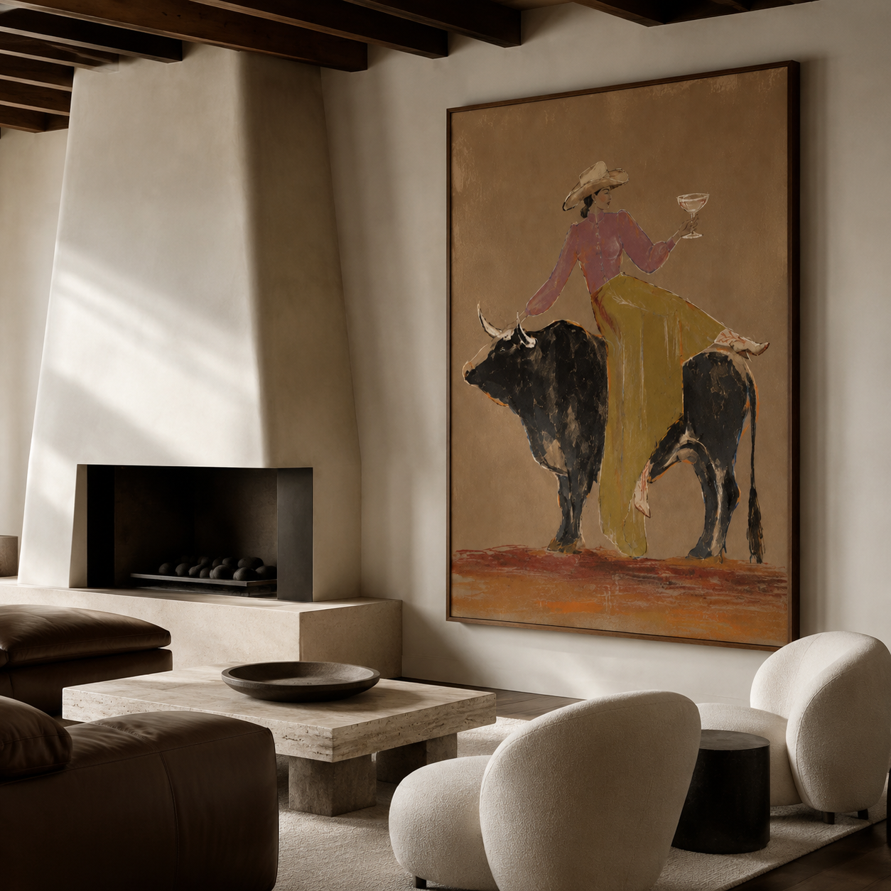 Cowgirl with Wine Wall Art | Desert Celebration