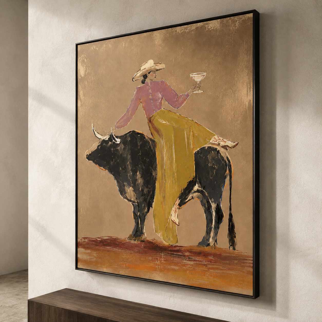 Cowgirl with Wine Wall Art | Desert Celebration