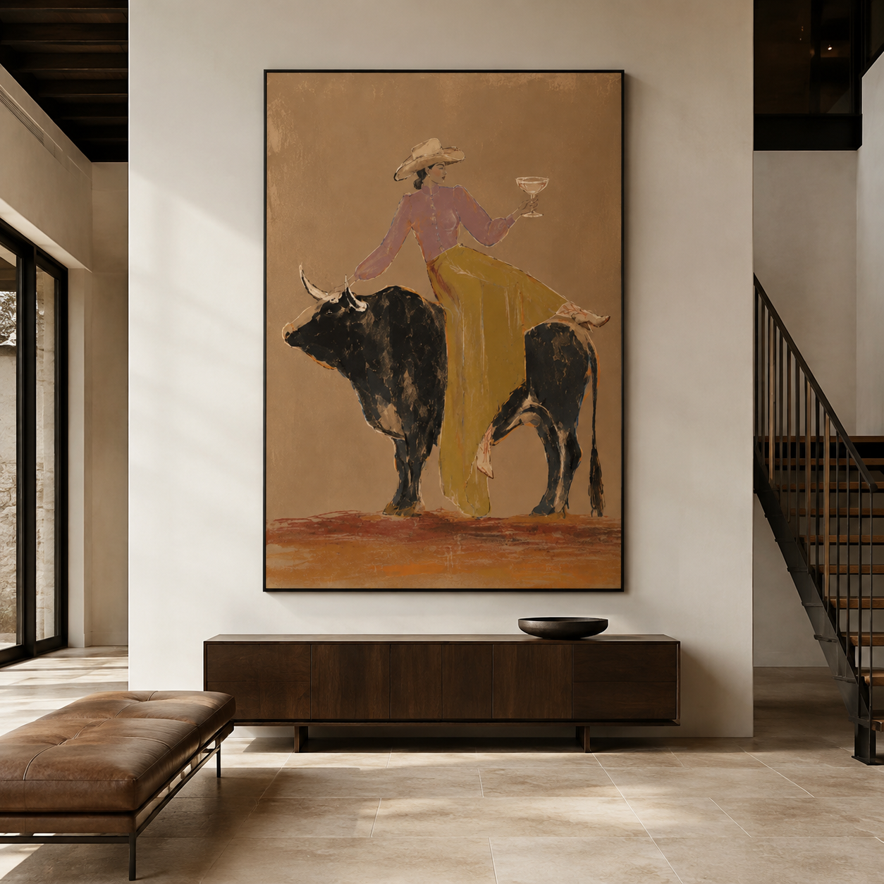 Cowgirl with Wine Wall Art | Desert Celebration