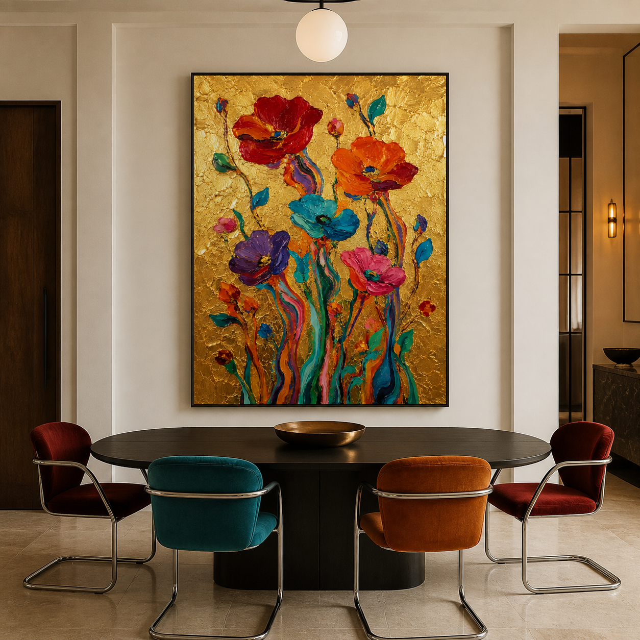 Velvet Petals on Gold